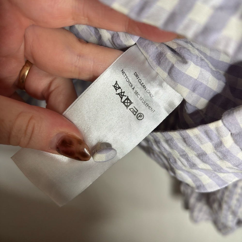 Anthropologie Maeve Crop Gingham Blouse Purple size 22W - Picture 10 of 14